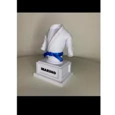 Mini Troféu Kimono de Jiu-Jitsu 12cm Personalizado em 3D – Várias Cores e Faixas