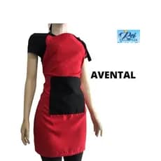 avental de cozinha com bolso  - PROFISSIONAL -avental de cozinha de restaurante AVENTAL COM AJUSTE VERMELHO E PRETO