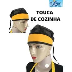 toquinha de cabelo/Cozinha- em tecido PREMIUM-amarelo- Restaurante-LANCHONETE/touca de redinha+ brinde grátis