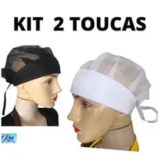 kit touca de redinha- profissional 2 unidades touquinha de redinha ajustável - RESTAURANTE COZINHA LANCHONETE - TOUCA CONFORTAVEL