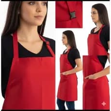 avental vermelho profissional com bolso avental