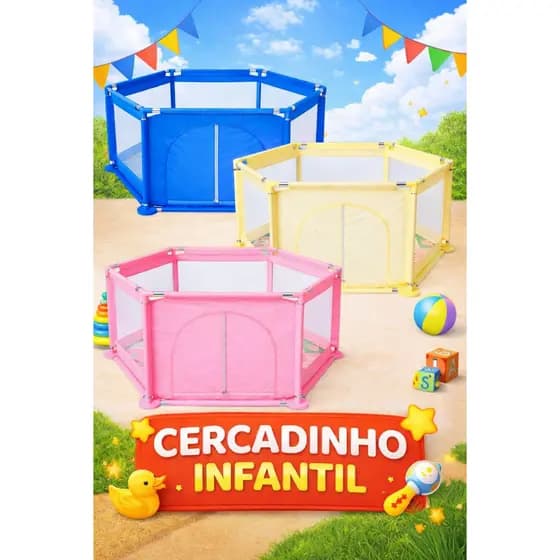 Cercado Bebê Infantil com Zíper Tela Respirável Grande Espaço Seguro Rister Baby