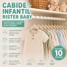 Kit 10 Cabides Bebê Veludo Rister Baby Infantil Resistente Antideslizante