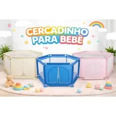 Cercadinho Chiqueirinho para Bebê Rister Baby com Tela Respirável, Dobrável e com Tapete Colorido