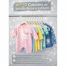 Kit 10 Cabide Infantil Bebê Rister Baby Veludo Slim Ultra Fino Não Escorrega