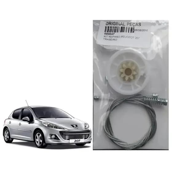 Kit Reparo Vidro Elétrico Peugeot 207 Traseira 2007 a 2013