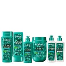 Kit vegano Dabelle hair Tratamento Capilar completo-  Cachos da Onda  ( SH + COND + Máscara De Hidratação cachos 800g + creme pentear cachos + Gelatina liquida modeladora + ativador de cachos ) -06 Itens