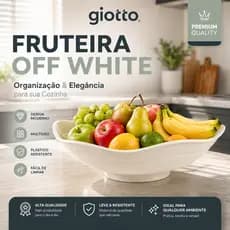 Fruteira de Mesa Off White Organizador Frutas Organização Cozinha Armazenamento Moderno Multiuso