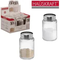 SALEIRO DE VIDRO COM TAMPA DE INOX