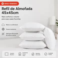 Kit Refil de Almofada 45x45cm e Enchimento Macio