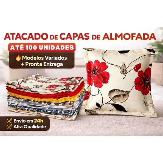 Capas de Almofada 45x45 cm – Kit 25, 50, 75 ou 100 Unidades | Atacado | Tecido Rústico