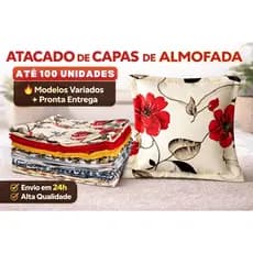 Capas de Almofada 45x45 cm – Kit 25, 50, 75 ou 100 Unidades | Atacado | Tecido Rústico