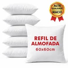 Enchimento Refil Almofada 60x60 cm Branco Fibra Siliconada