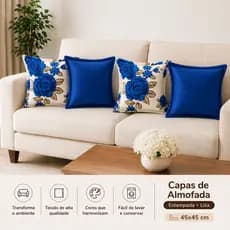 Kit 4 Capas de Almofada 45x45 cm – Rústico