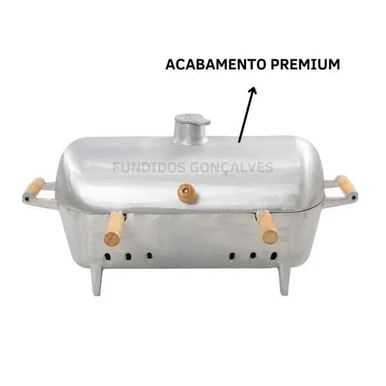 Churrasqueira A Bafo Grande Em Aluminio Fundido