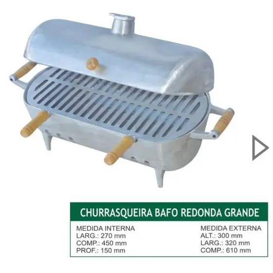 churrasqueira bafo grande alumínio fundido