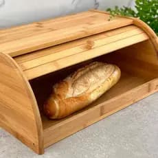 Porta Pães Bambu Organizador com Tampa Retrátil Ecokitchen Mimo Style