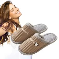 Chinelo Pantufa Adulto Feminina Forrado Pelo Solo Borracha
