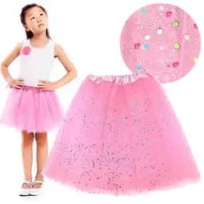 Saia De Led De Tule Infantil Confete 30 Cm Carnaval Folia