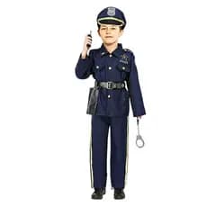 Fantasia Uniforme Policial Meninos Conjunto Acessórios Festa