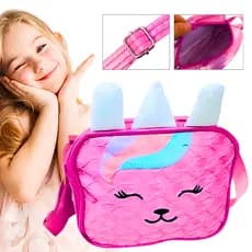 Bolsa Infantil Menina Alça Transversal Unicórnio com Brilho