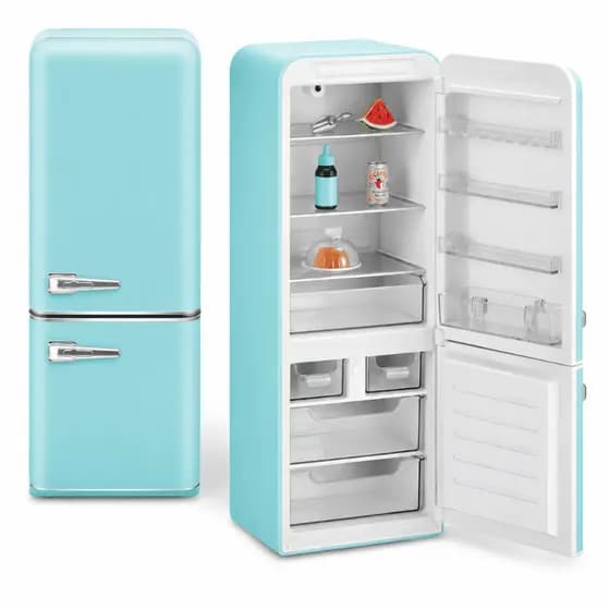 Geladeira de Brinquedo Infantil com Miniaturas Surpresa Mini Geladeira Infantil Brinquedo Educativo Faz de Conta