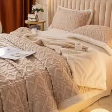Cobertor Cama Casal Manta Soft e Sherpa Dupla Face Felpudo Premium Avelã