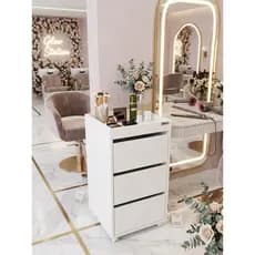 Carrinho auxiliar 100%MDF 3 Gavetas Branco