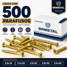 Caixa com 500 Parafusos Chipboard 3,5mm – 3,5x14 3,5x16 3,5x20 3,5x25 3,5x30 3,5x40