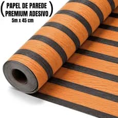 Papel de Parede Adesivo Madeira Ripado 3D Lavável Autocolante 5m x 45cm Decoração Quarto Sala