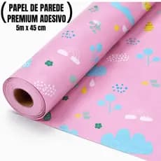 Papel de Parede Infantil Menina Adesivo Lavável 3D Decoração Quarto Bebê Autocolante 5m x 45cm