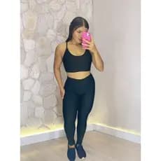 Conjunto Fitness Calça e Top Alcinha Suplex Premium 0 Transparência Academia Corrida