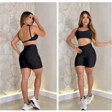 Short fitness empina bumbum + top c bojo removível Academia tecido Suplex premium