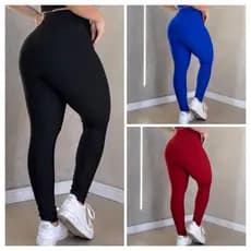 Kit 3 Calça Legging Feminina Academia Fitness Leg Cintura Alta Zero Transparencia