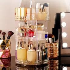 Organizador Acrílico Maquiagem Cosméticos Display Giratório 360°