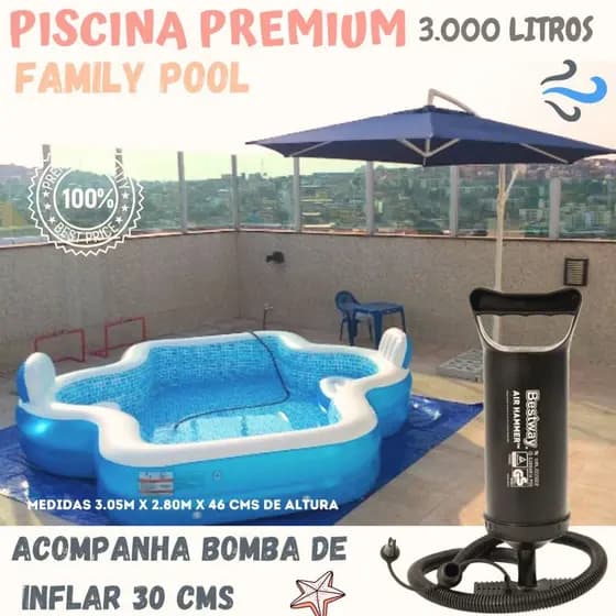 PISCINA FAMILY POOL / FAMILY LOUNGE PREMIUM  2 /4 ASSENTOS, MOD. ORIGINAL. PISCINA SPA BOTE INFLÁVEL