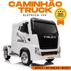 CAMINHÃO ELÉTRICO INFANTIL CAVALO MECÂNICO TRUCK 12V C/ CONTROLE REMOTO, MP3, USB, FARÓIS REALISTAS.