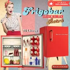 LANÇAMENTO! Frigobar Retrô Geladeira Brastemp  76 Litros Classic Red / Classic Black – 110V / 220V
