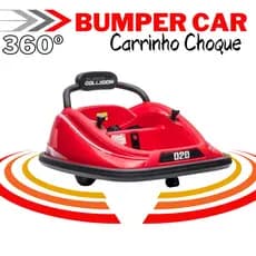 CARRINHO BATE-BATE ELÉTRICO 6V, LED, MÚSICA, GIRE 360º, COM ALAVANCAS ACOPLADAS E CONTROLE REMOTO.