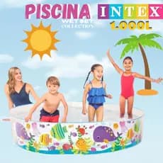 Piscina Wet Set Mundo Oceano da Intex - PVC estrutural semi rigido de alta resistência.