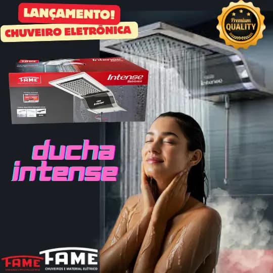 LANÇAMENTO! DUCHA INTENSE ELETRÔNICA CHUVEIRO BLACK | KHROME – NOVO FAME SUPER POTÊNCIA COM ECONOMIA