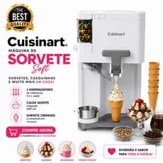 Original Máquina de Sorvete Soft Cuisinart ICE-48, 1,5 Litros Sorveteira Elétrica 127V | Delicías!