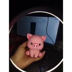 Mini Porquinho Decorativo 3D Rosa Estilo Tricô – Mini Porco Kawaii – Decoração Fofa Colecionável – Presente Criativo