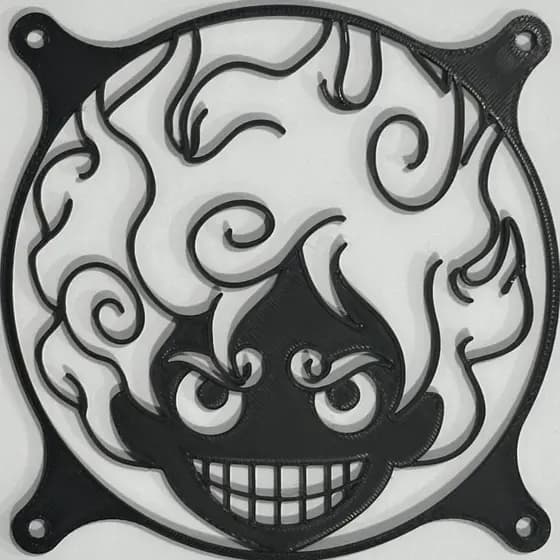 Grade Fan Luffy Gear 5 120mm PC Gamer | Fan Grill 12cm PETG Resistente | PC Mod Anime One Piece