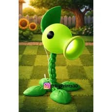 Luminária Planta Peashooter 3D LED – Geek Decoração Plants vs Zombies Luz Noturna Criativa Presente
