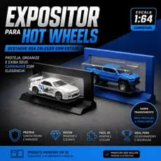 Expositor para Hot Wheels 1:64 | Suporte Display para Carrinhos Colecionáveis | Vitrine Individual com Tampa Transparent