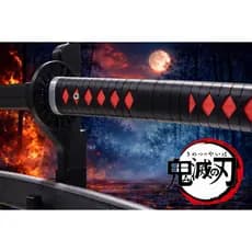 Espada Tanjiro Kamado Demon Slayer Cosplay Nichirin 3D Pintada Premium Réplica Anime Alta Qualidade
