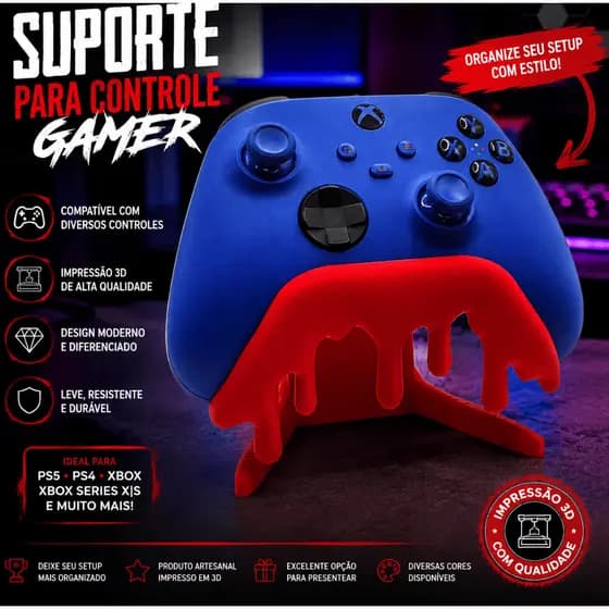 Suporte para Controle Gamer PS5 Xbox Series PS4 Personalizado Decorativo Impressão 3D