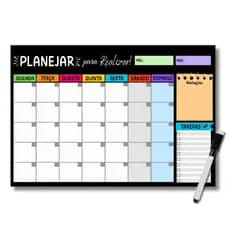 Planner Magnético Lousa Lembrete Imã Geladeira Porta Recados Anotação Semanal Mensal