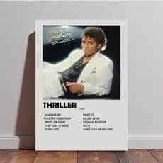 Placa Quadros Decorativos Album Michael Jackson Thriller MDF Quarto Sala Retro